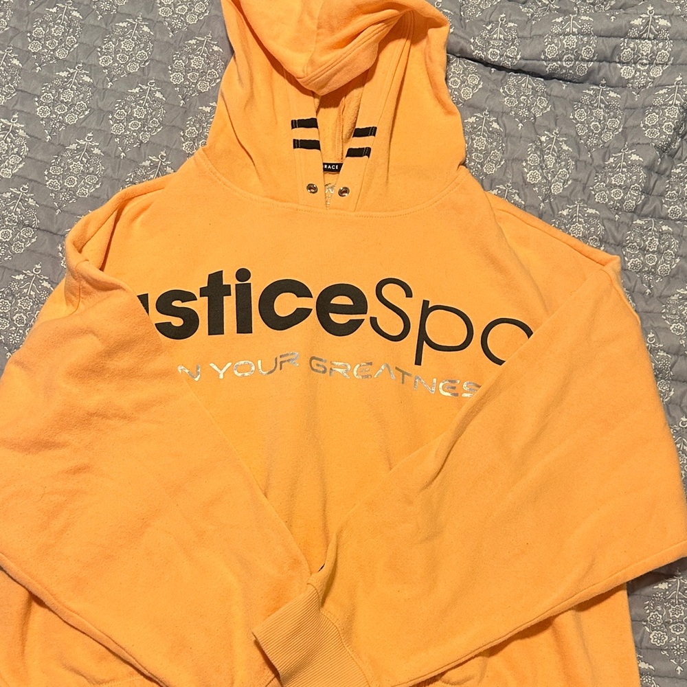 Justice kids plus size Orange Hoodie